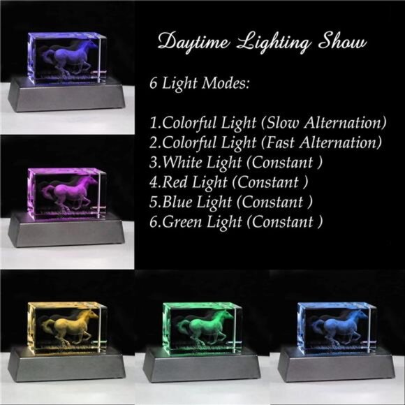 Horse Gifts for Girls Women Horse Lovers Horse Stuff Glass Figurine Decor - Picture 3 of 7